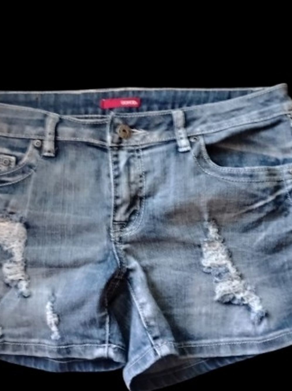 BONGO Light Blue Distressed Women's Denim Shorts